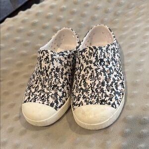 Kids Black and White Native Slip-On Shoes